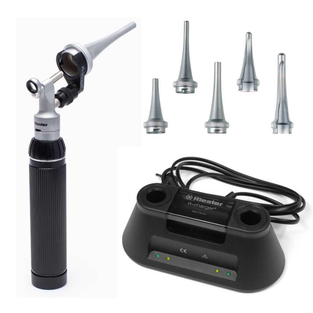 Otoscopio con cargador de sobremesa Riester