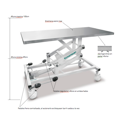 Camilla transporte / mesa exploracion-cirugia SALVA ESPALDAS