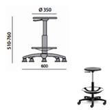 Taburete alto con aro reposapies