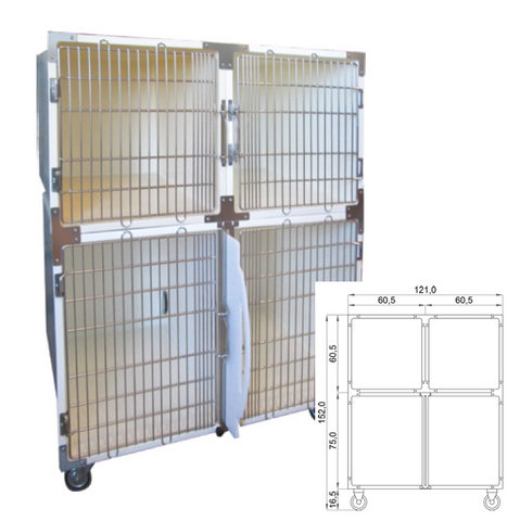 Jaula hospitalizacion PVC (1 divisor desmontable)