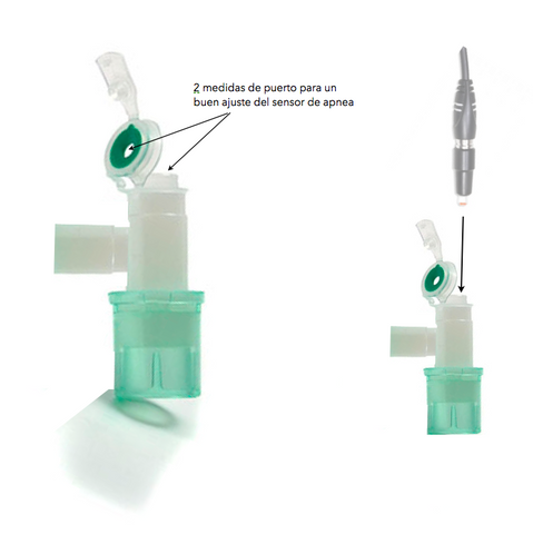 Codo con conexion MONITOR APNEA (2 unidades)