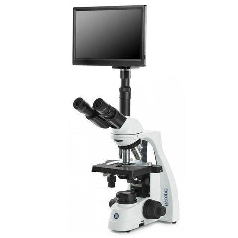 Microscopio Bscope trinocular con pantalla HD incorporada
